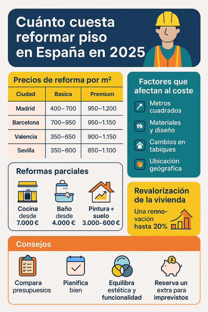 ¿Cuánto cuesta realmente reformar piso en España? Informe detallado, ejemplos y consejos profesionales 1 CUÁNTO CUESTA REFORMAR PISO