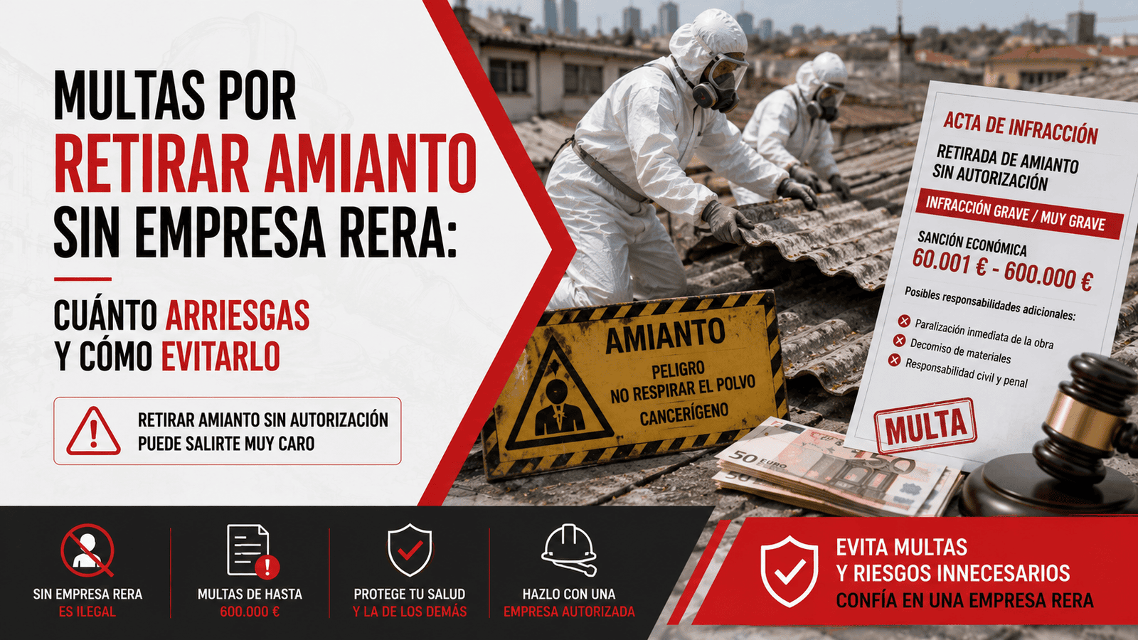 multa retirar amianto sin autorización