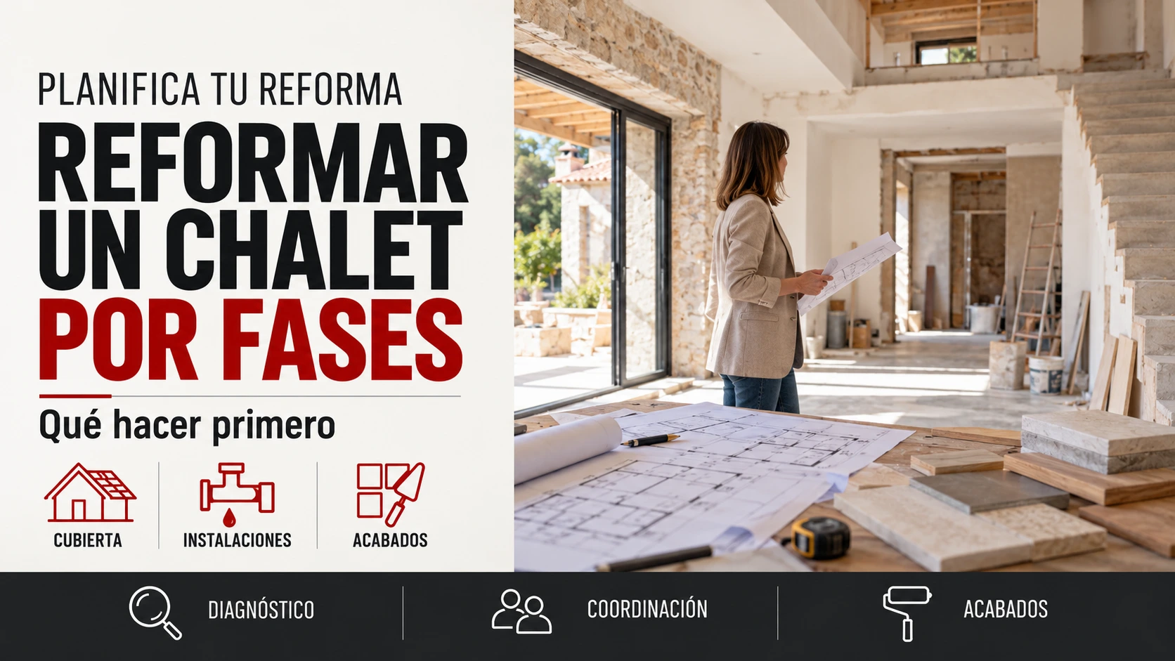 Reformar un chalet por fases: planificación técnica de una vivienda en obras