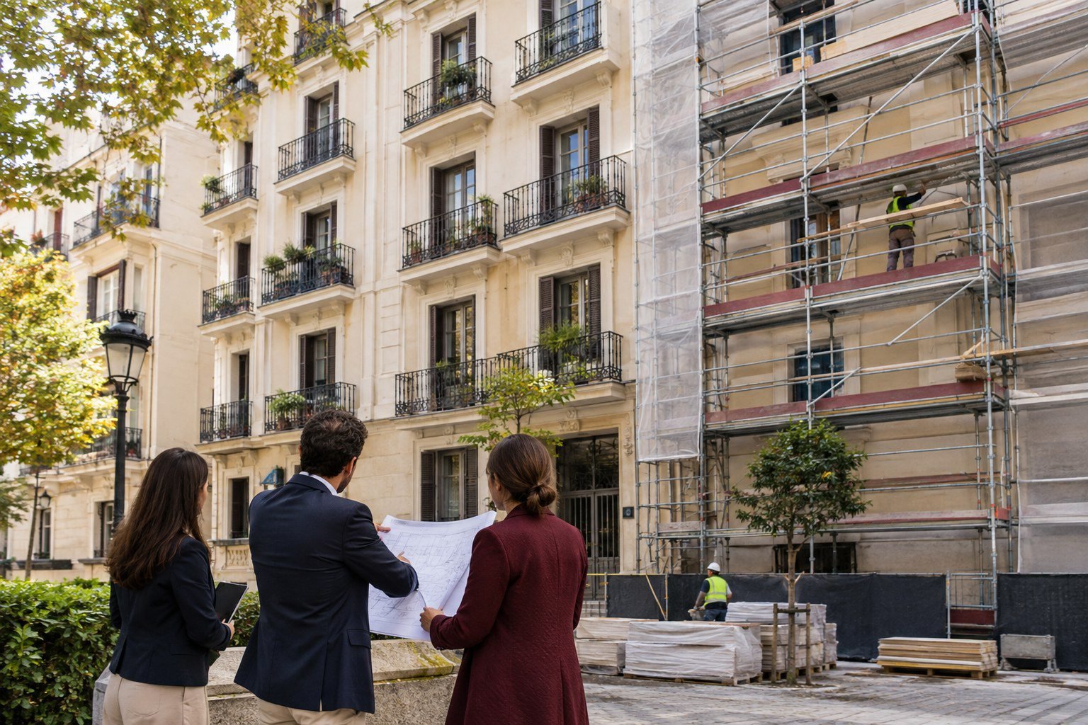 Rehabilitación de un edificio residencial en Madrid planificada por la comunidad de propietarios
